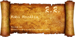 Rabi Rozália névjegykártya